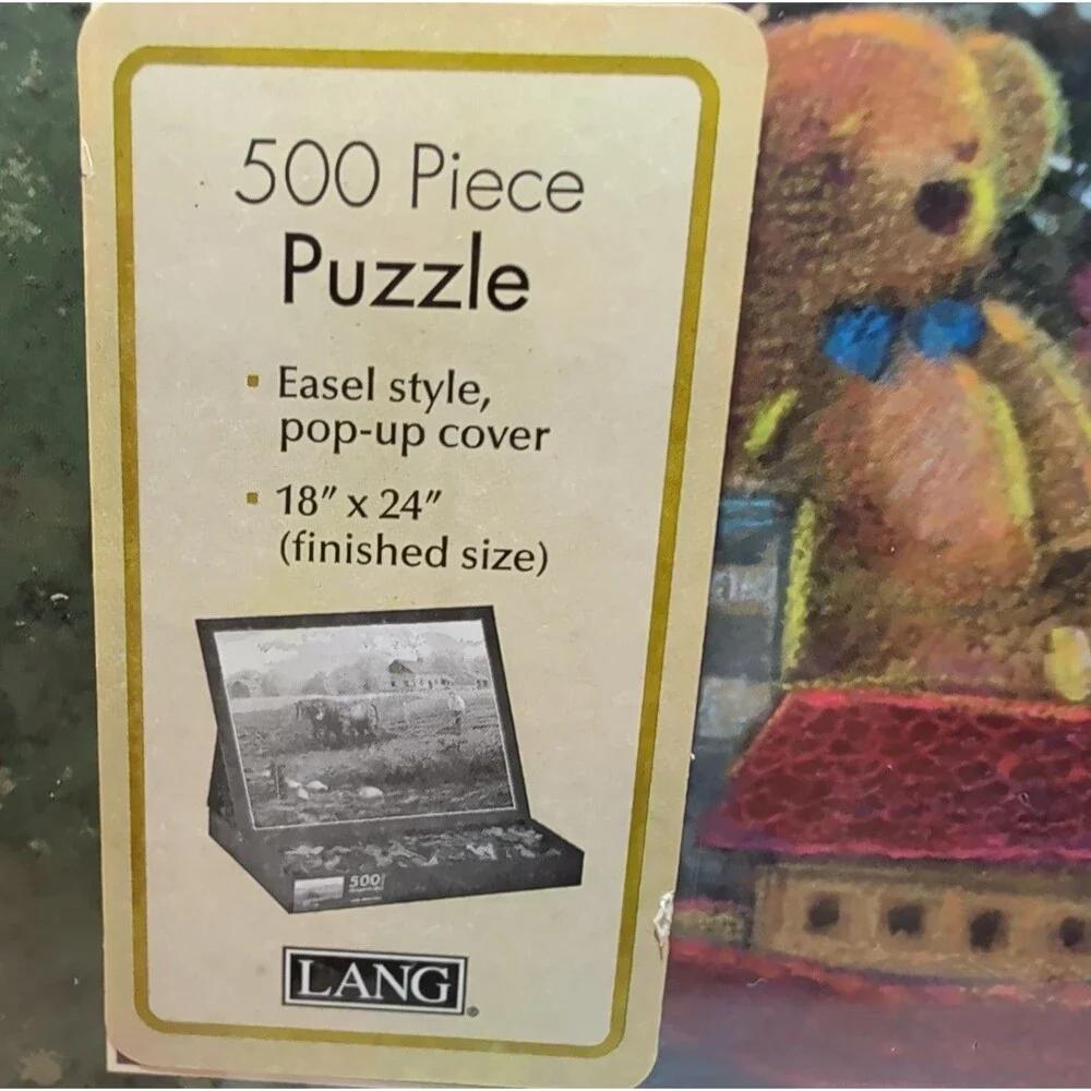 Vintage Lang Christmas Puzzle 500 pc Factory Sealed New Pop Up Easel Box 1982